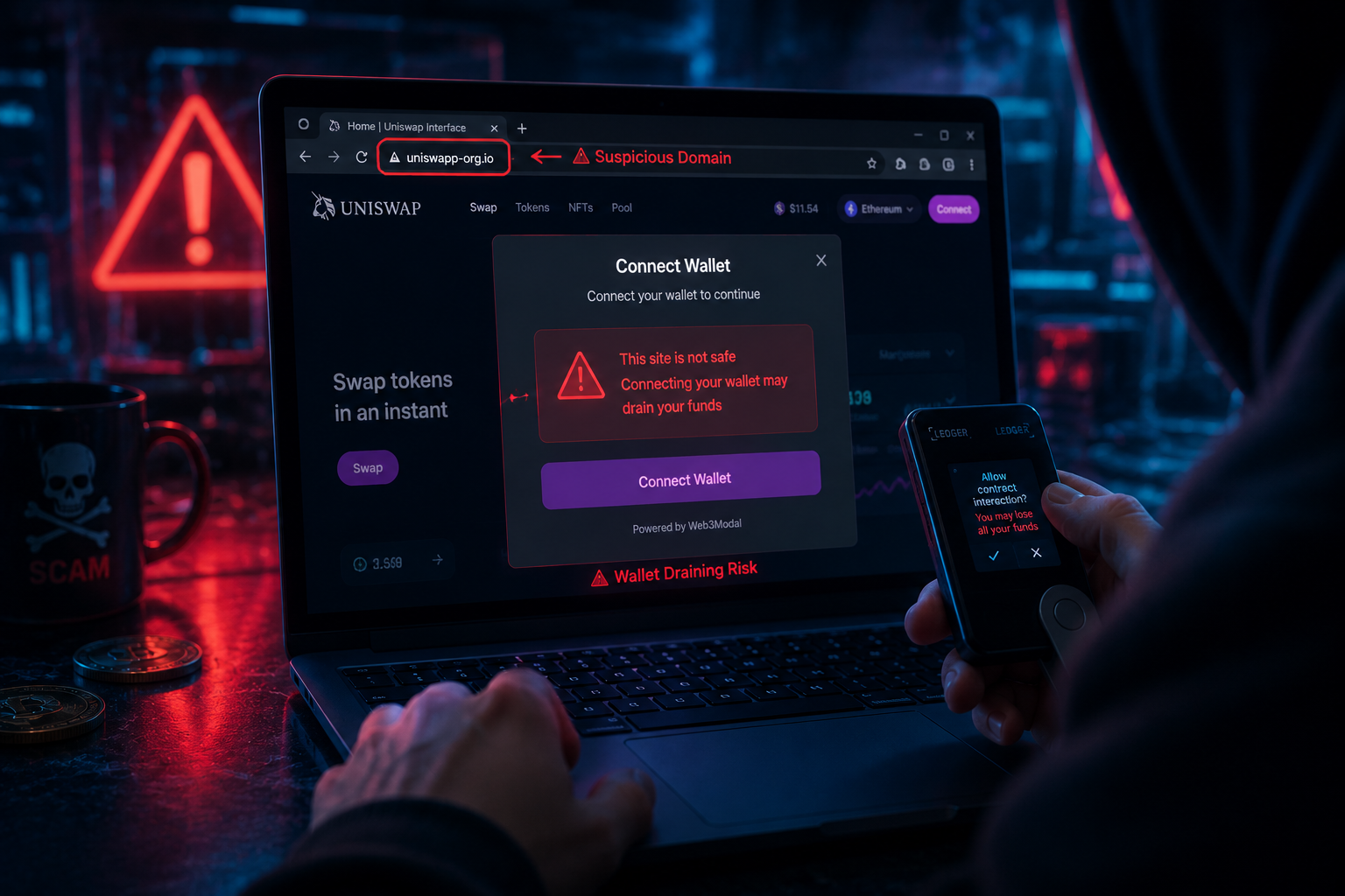 Fake Crypto Websites: How Beginners Can Spot Danger Before Connecting a Wallet illustration