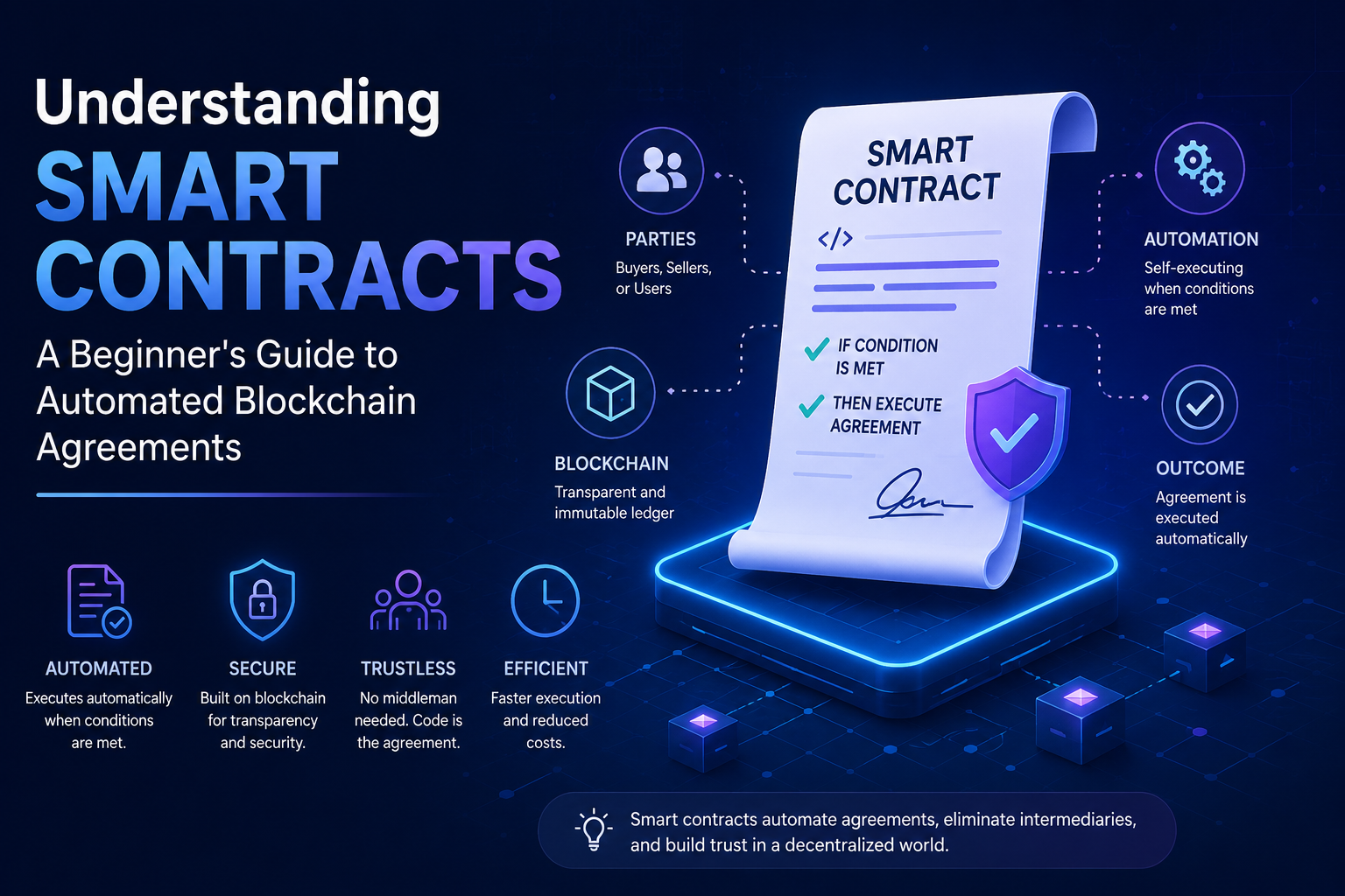 Understanding Smart Contracts: A Beginner's Guide to Automated Blockchain Agreements illustration