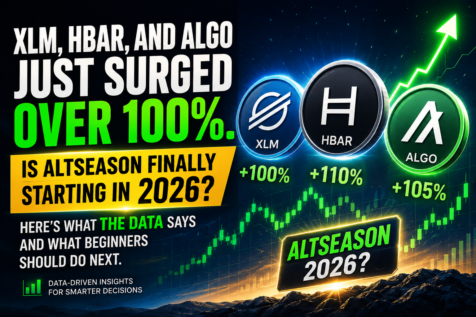 XLM, HBAR & ALGO Surge 100%: Is Altseason 2026 Here? illustration